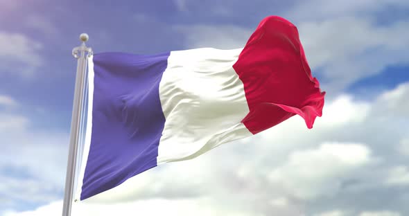 Realistic France Flag Slow Motion 4K alt