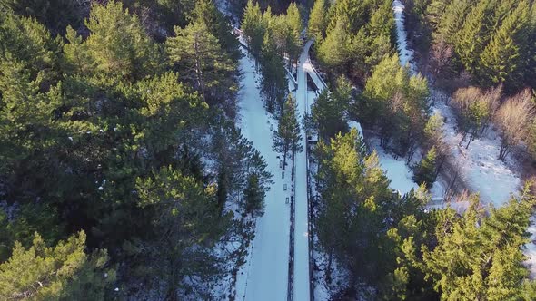 Abandoned Olympic track for bob and sledding in Sarajevo alt