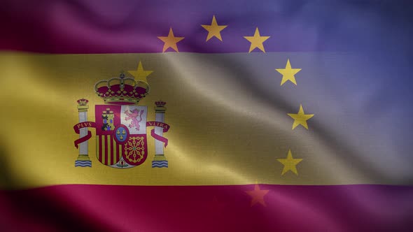 EU Spain Flag Loop Background 4K