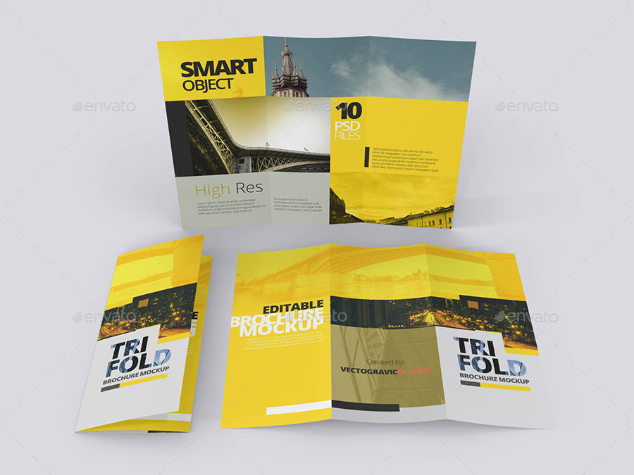 8.5x11 Trifold Brochure Mockups by Vectogravic GraphicRiver