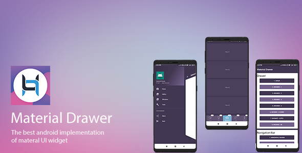 Drawer Material Design UI Android Template App