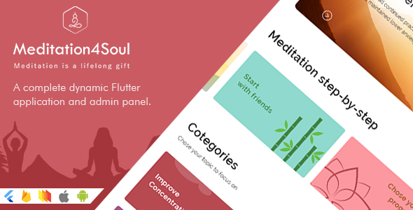 Meditation4Soul - Flutter Meditation app for Android and IOS with Admin Panel | Music App