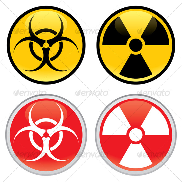 Biohazard and Radioactive Warning Signs - Miscellaneous Vectors