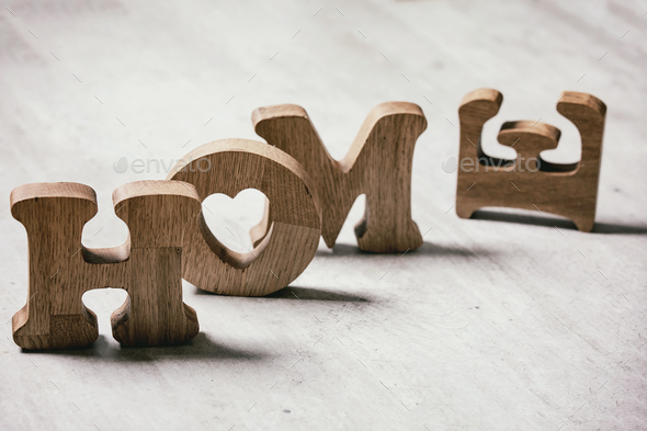 Wooden Letters Home Stock Photo By, Wooden Decorative Letters Standing
