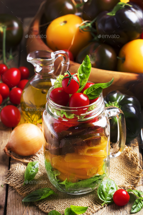 Vegan salad jar - Stock Photo - Images