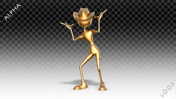 3D Gold Man - Cartoon Dance Grease alt