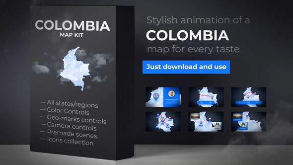 Colombia Map Animation- VideoHive 25630440