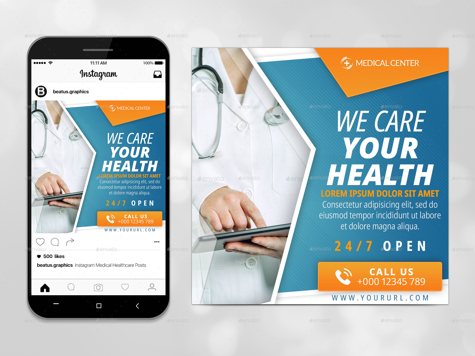 Instagram Medical Healthcare Posts by BeatusGraphics GraphicRiver