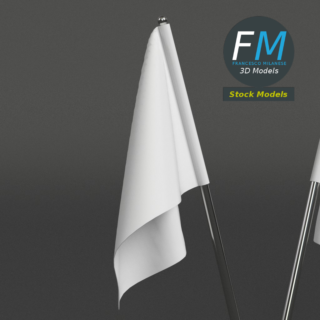 Table top flags with stand by 3DOcean