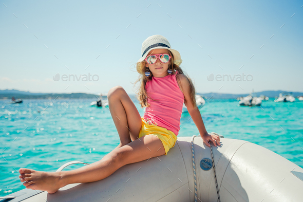 Adorable Little Girl At Beach During Summer Vacation Stock Photo By Travnikovstudio