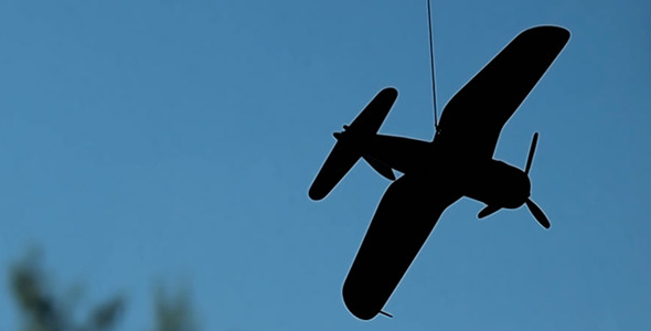 Small Airplane Rotates On A String 3, Stock Footage | VideoHive