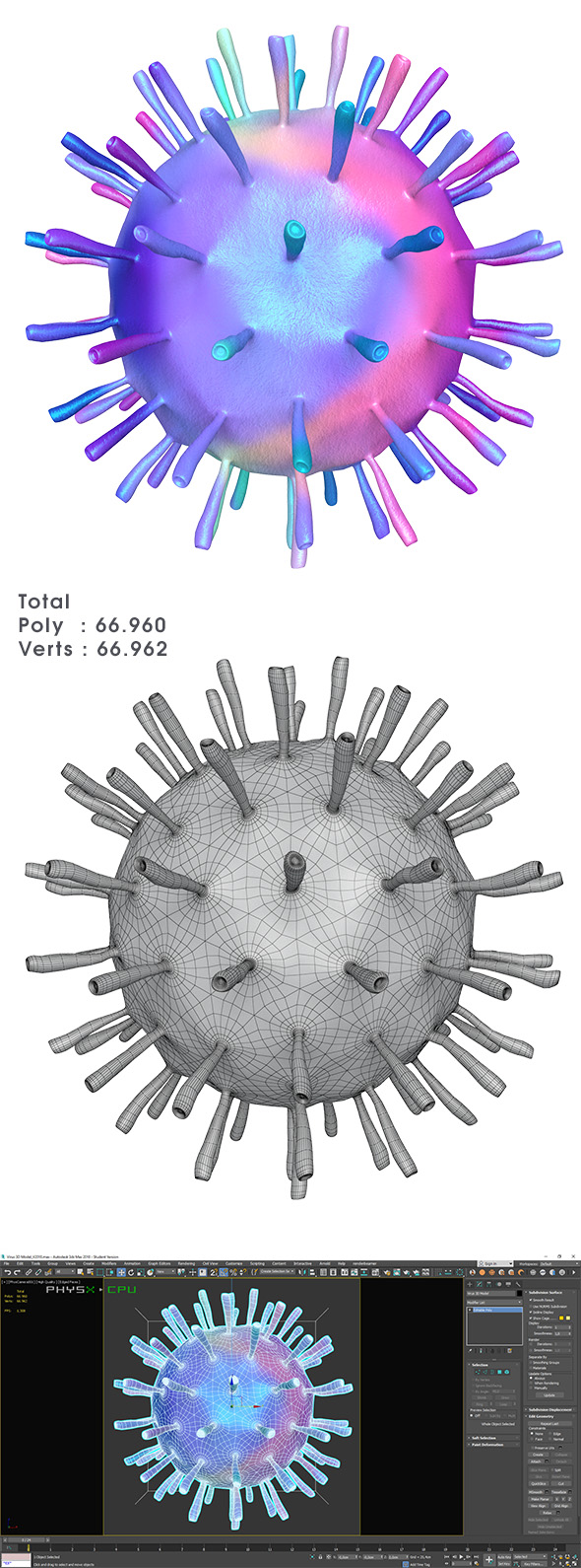 Virus 3D Model - 3Docean 25635569