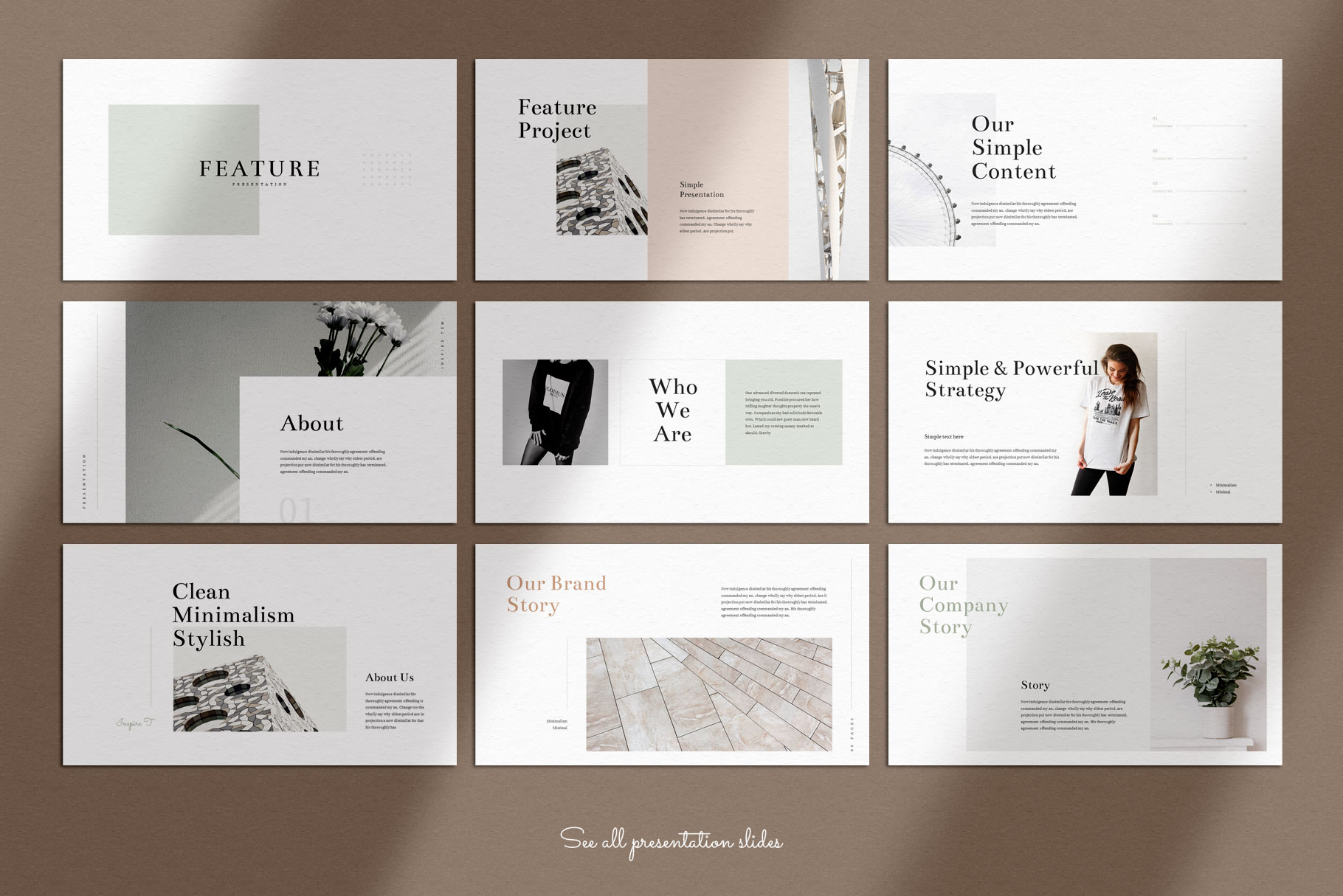 Feature Minimal PowerPoint Presentation Template, Presentation Templates