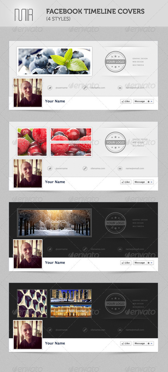 Facebook Timeline Covers (4 styles) - Facebook Timeline Covers Social Media