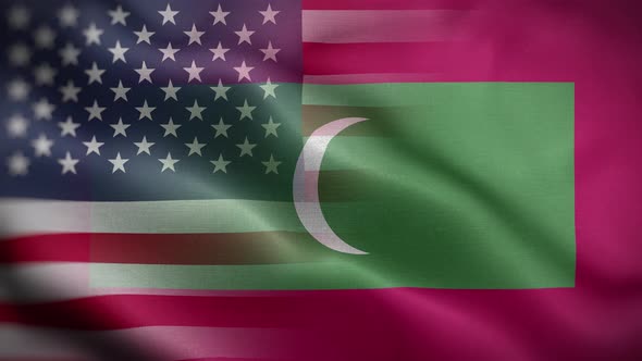 USA Maldives Flag Loop Background 4K