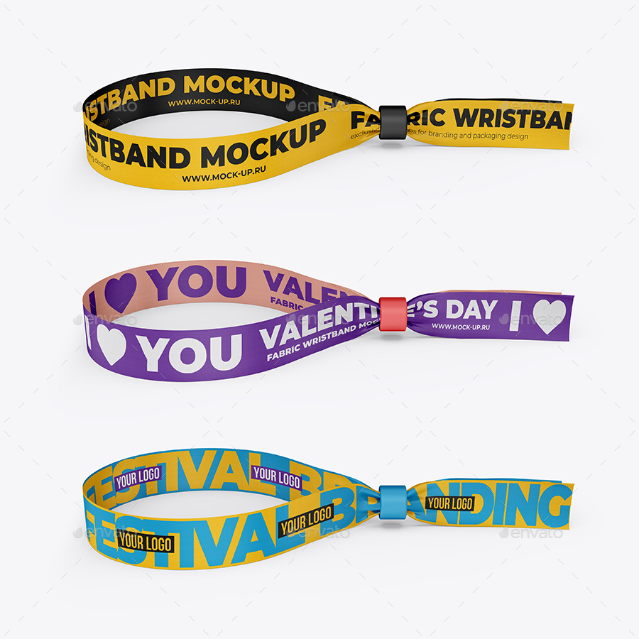 Two Fabric Wristbands on Hands Mockup - Free Download Images High Quality  PNG, JPG - 120454