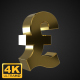 Golden Rotating Pound Symbol - 4K - VideoHive Item for Sale
