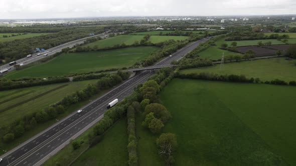 M6 M42 Motorway Junction Aerial View East Birmingham UK