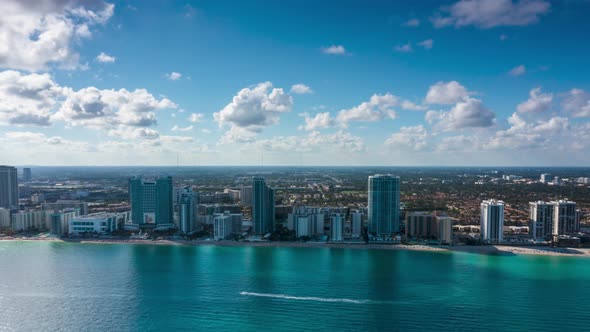 Hyperlapse Hollywood Florida coastline sunny day alt