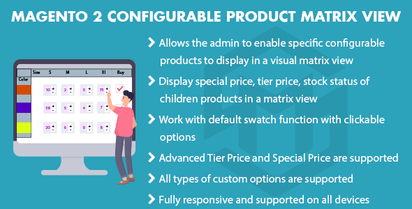 Magento 2 Configurable Product Matrix View