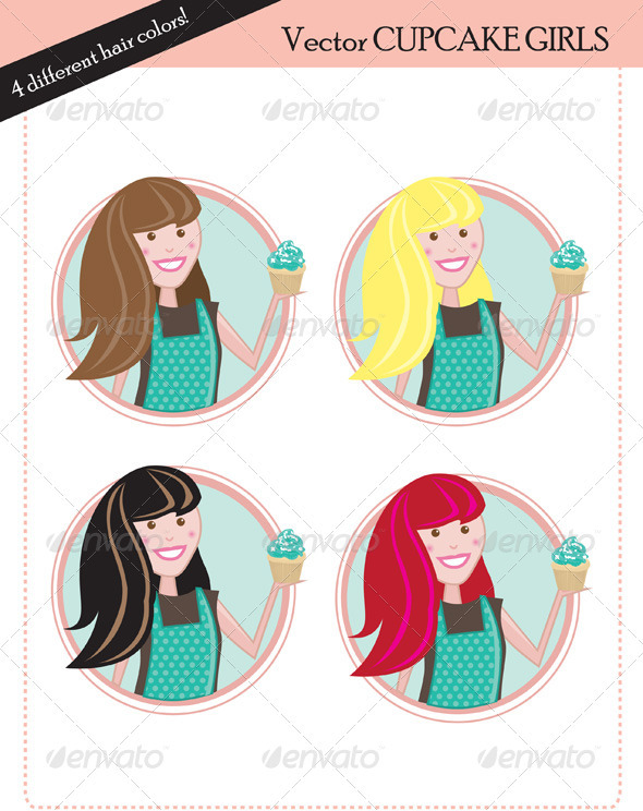 Cupcake Girls - Characters Vectors