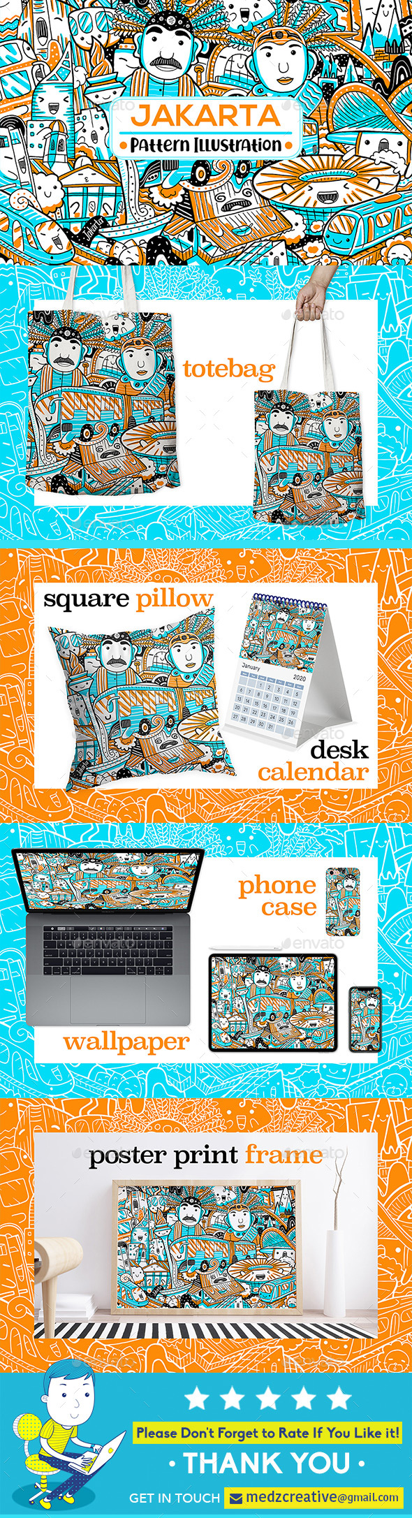 Jakarta Pattern Illustration