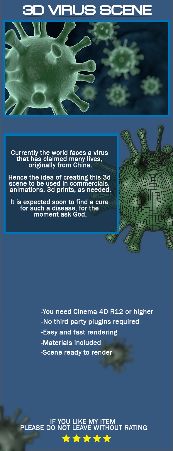 3D Virus Scene - 3Docean 25668410