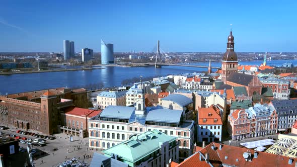 Aerial View of Riga Center From St. Peter's Church, Riga, Latvia alt