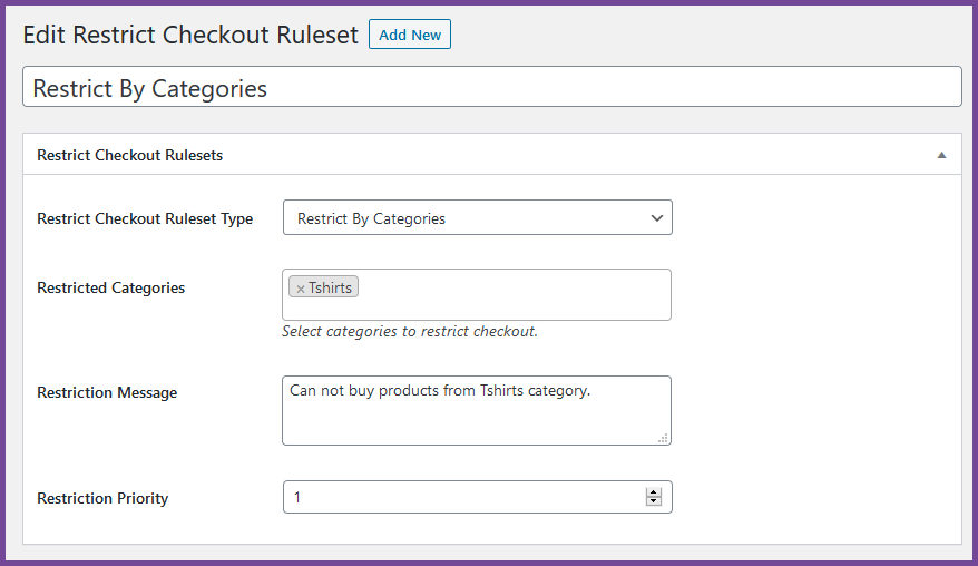 WooCommerce Restrict Checkout By Categories
