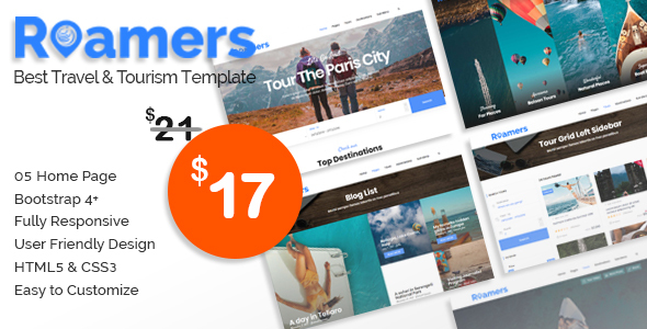 Roamers - Travel and Tour HTML Template