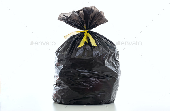 Trash bag isolated on a white background Stock Photo