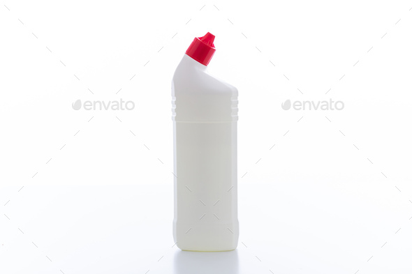 Toilet Cleaner. Plastic Container With Disinfectant Liquid Gel Isolated 