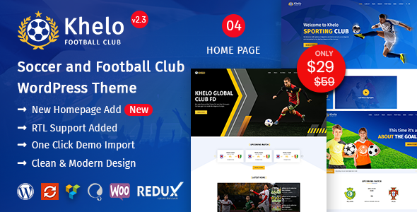 Khelo – Soccer WordPress Theme