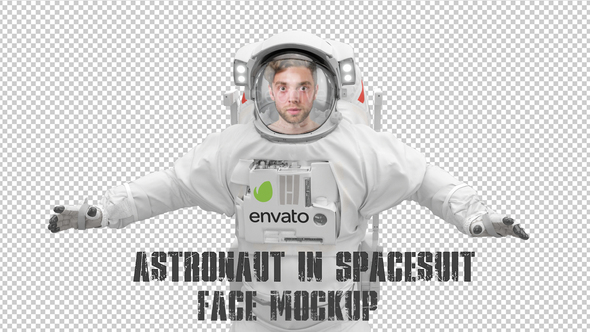 Astronaut in Spacesuit Face Mock up