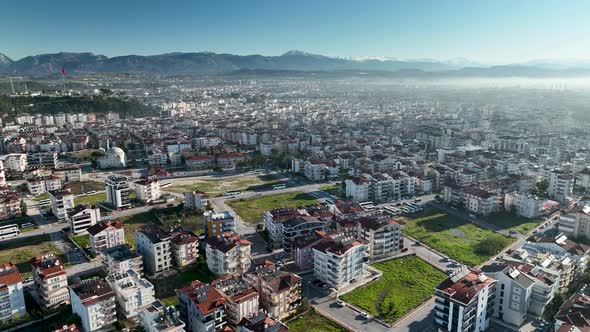 A city built on water aerial view 4 K Turkey Manavgat alt