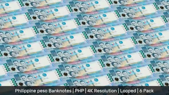 Philippines Banknotes Money / Philippine peso / Currency ₱ / PHP/ | 6 Pack | - 4K alt