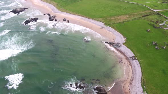 Aerial View of Doagh, North Coast County Donegal, Ireland alt