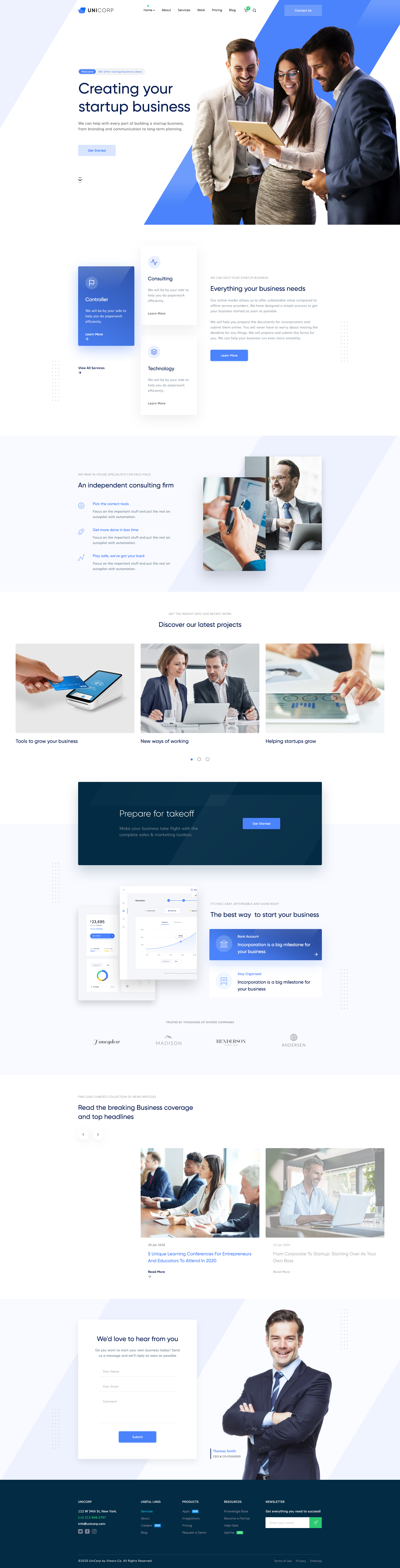 Unicorp - Startup and Finance Multipurpose PSD Template by viworx-co