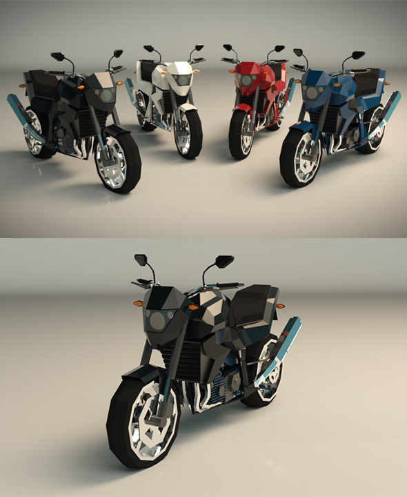 Low Poly Motorcycle - 3Docean 25726263