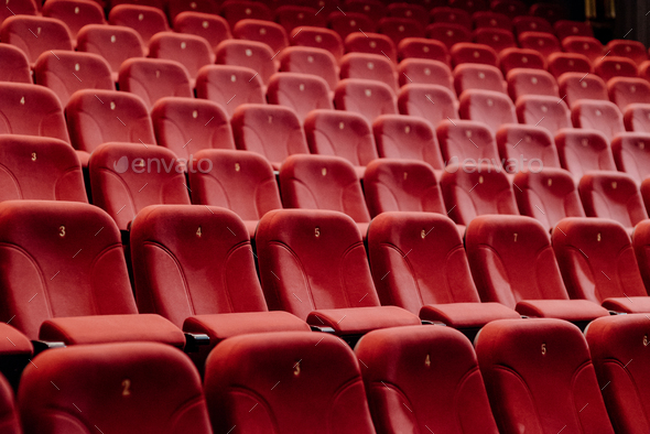 empty theater chairs in the theater - Stock Photo - Images