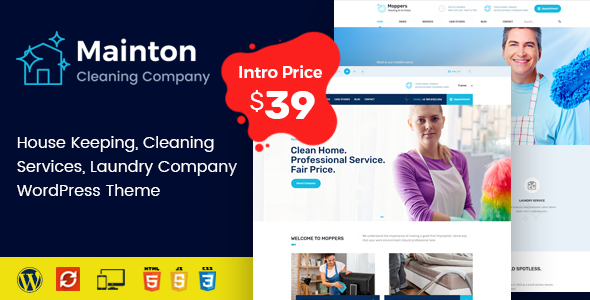 Mainton – Cleaning Services WordPress Theme