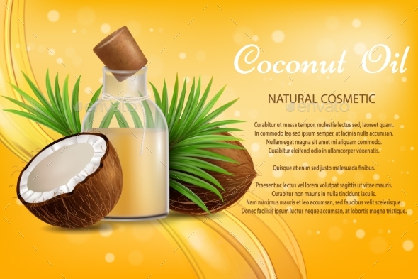 Download Coconut Oil Natural Cosmetic Vector Advertising By Siberianart Graphicriver