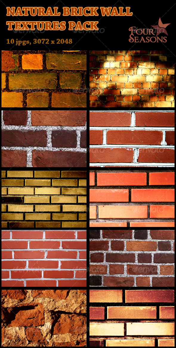 Natural brick wall textures pack - Concrete Textures