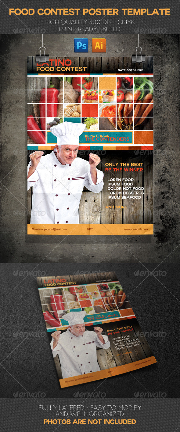 Latino Food Contest Poster Template