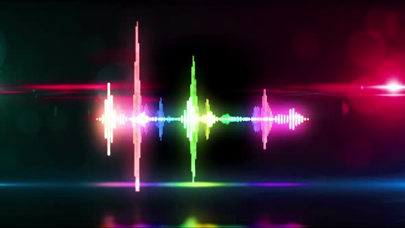 Audio spectrum music neon sign abstract loopable concept, Motion Graphics