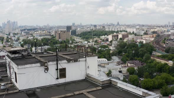 Roofs of Houses in Moscow Aerial