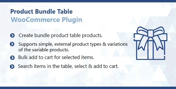 WooCommerce Product Bundle Table Plugin