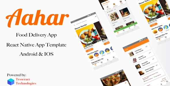 Aahar - Food Delivery App - React Native Template for Android & IOS