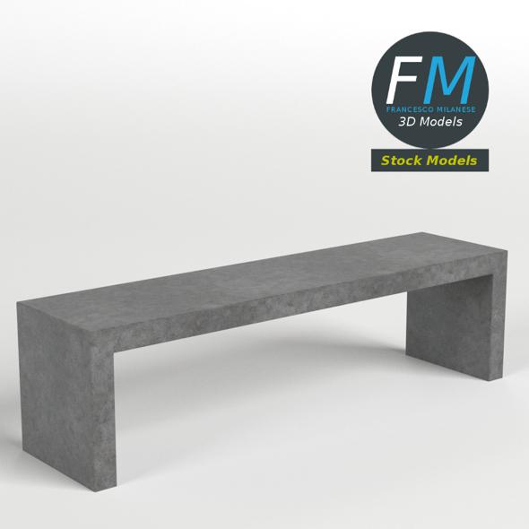 Concrete garden bench - 3Docean 25753788
