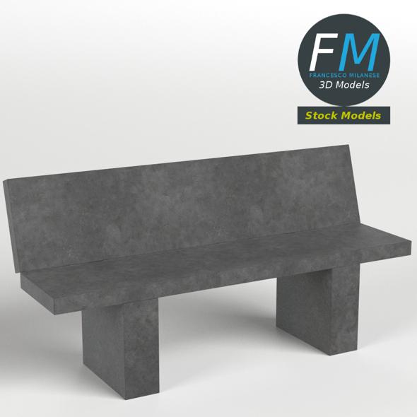 Concrete garden bench - 3Docean 25753794